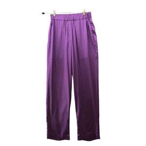 Montserrat NY Satin Lounge Pants Womens S Purple Pull On Pajama